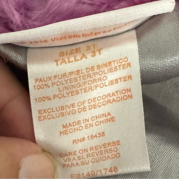 NICKELODEON Dora & Friends Girls 3T Purple Faux Fur Sparkle Jacket Coat Bows NWT - Picture 14 of 16